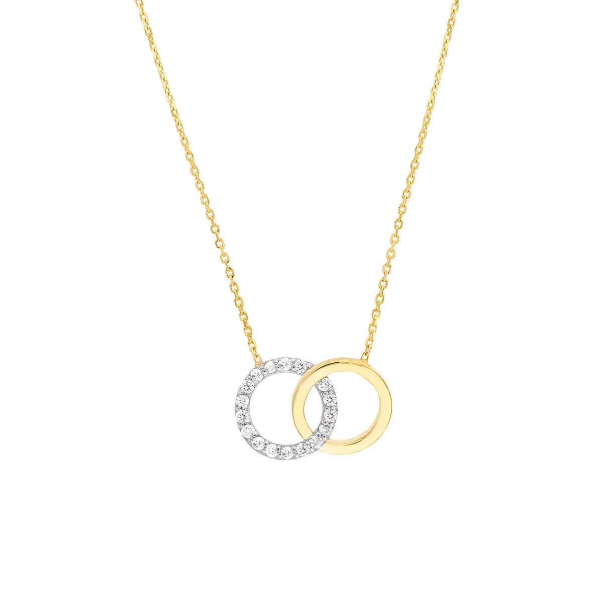 Interlocked Diamond Circles Necklace