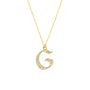Diamond Gothic Initial Necklace