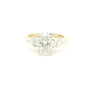 2 Carat Oval Cut with Pear Sidestones Engagement Ring