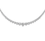 3 Prong Graduated Diamond Tennis Necklace