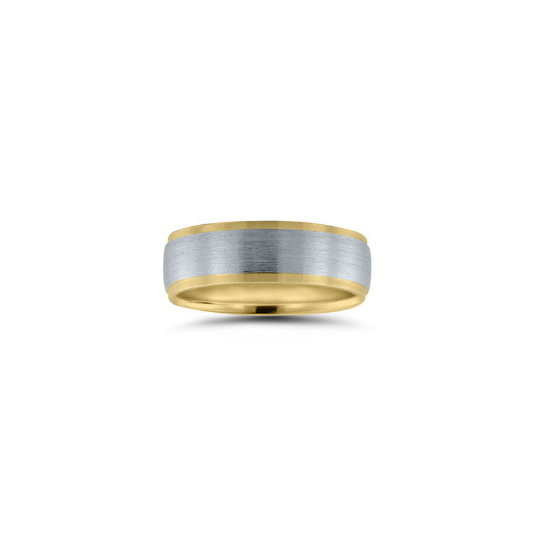 Men's Brushed Center/Thin Polished Edge Band