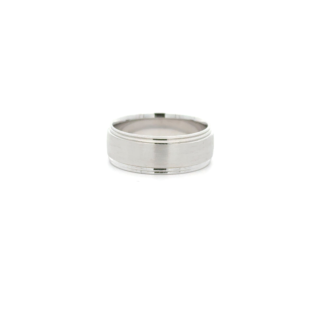 Men's Fine Brushed Finish/Bright Double Edge Band