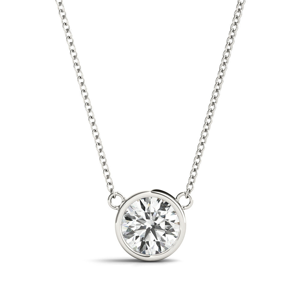 Bezel Set Diamond Solitaire Necklace