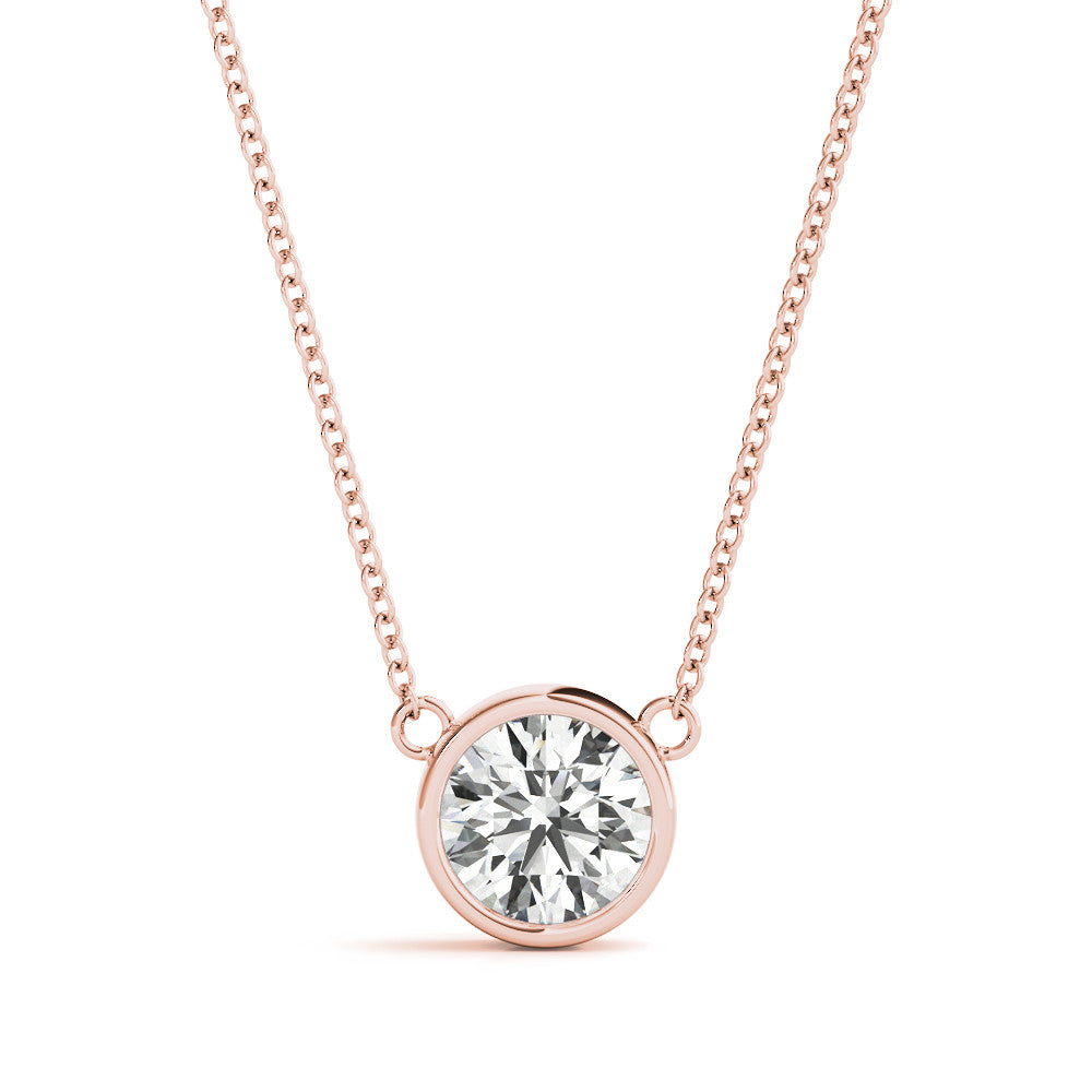 Bezel Set Diamond Solitaire Necklace