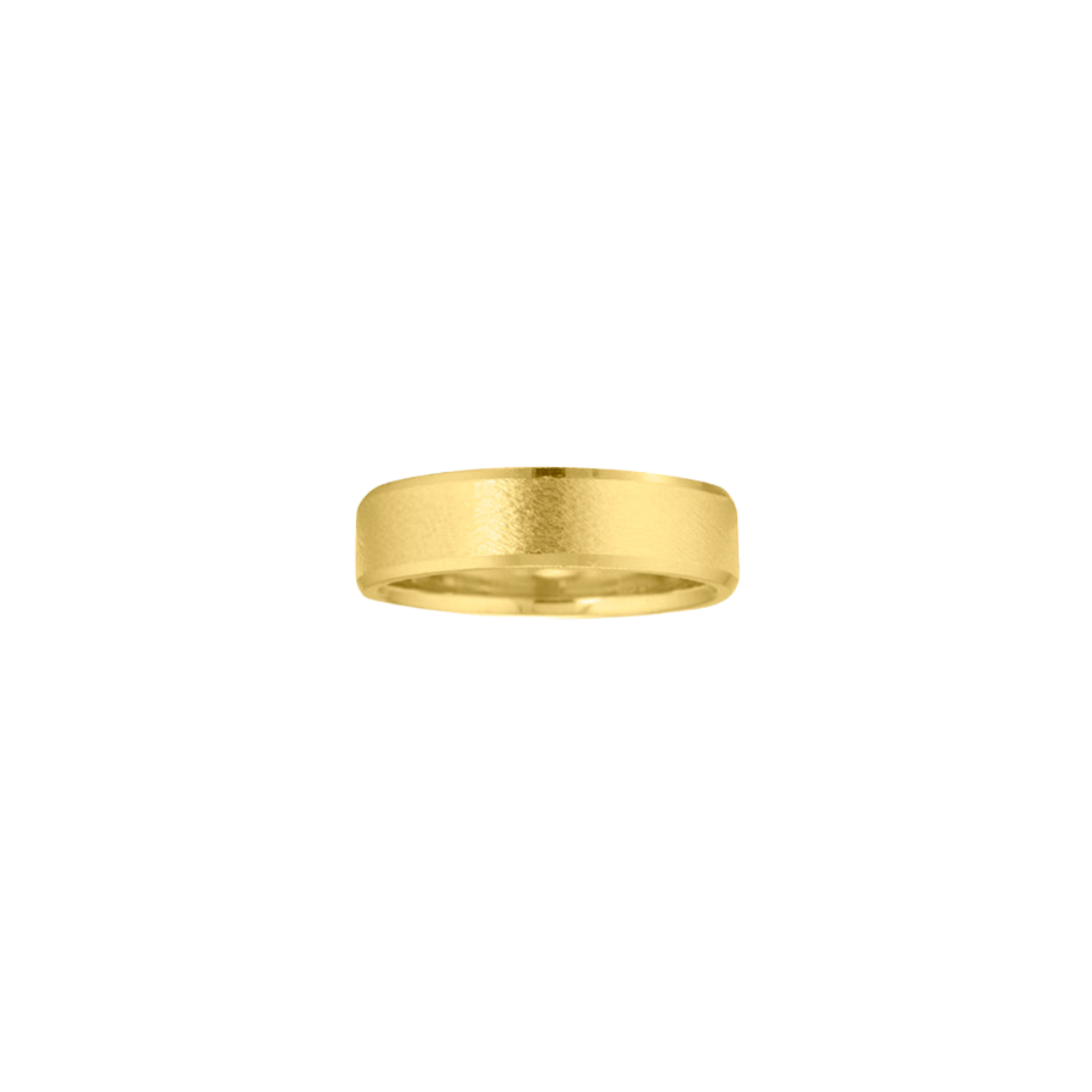 Men's Fine Stone Center/Shiny Beveled Edge Band