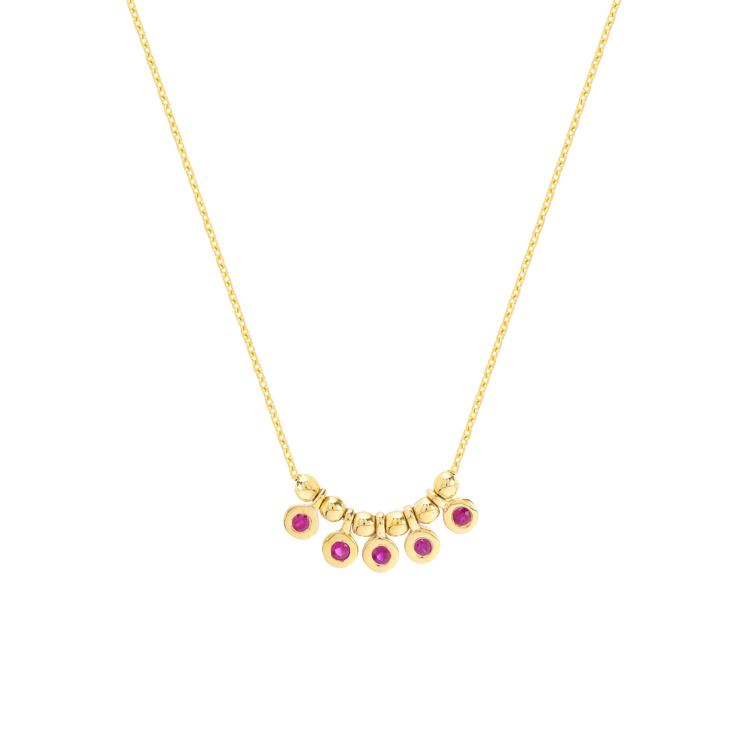Ruby & Bead Station Necklace