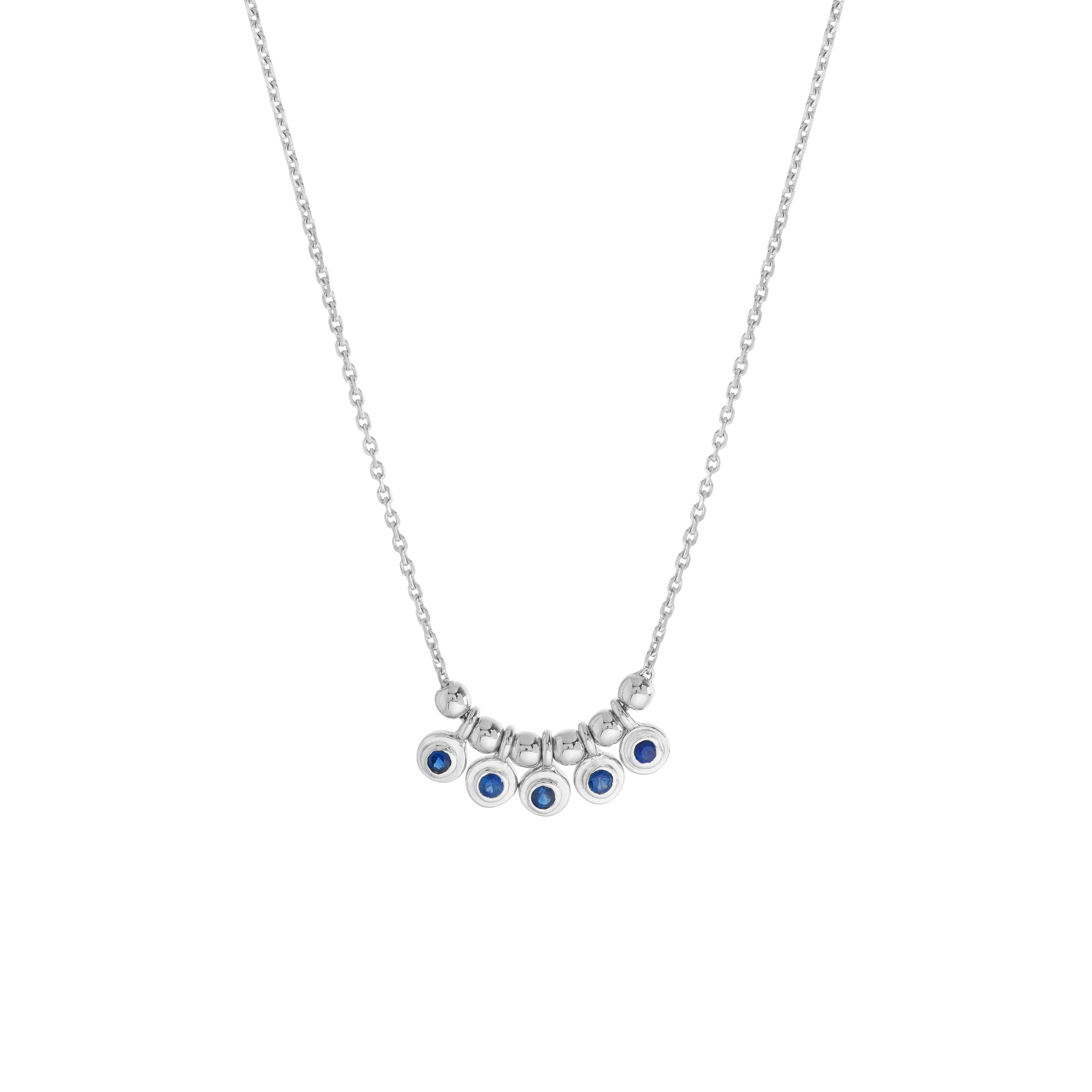 Sapphire & Bead Station Necklace