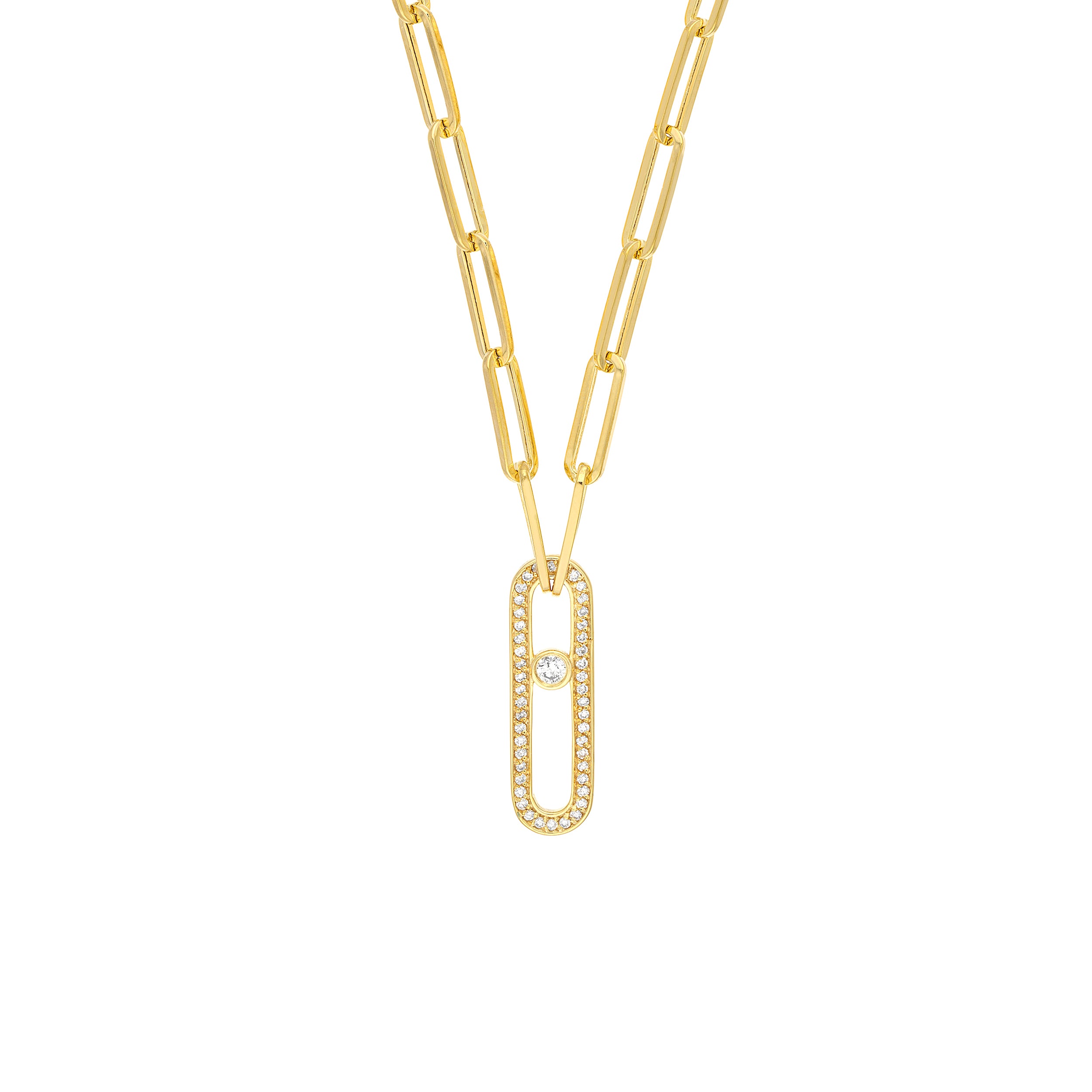 Diamond Pave Link Necklace