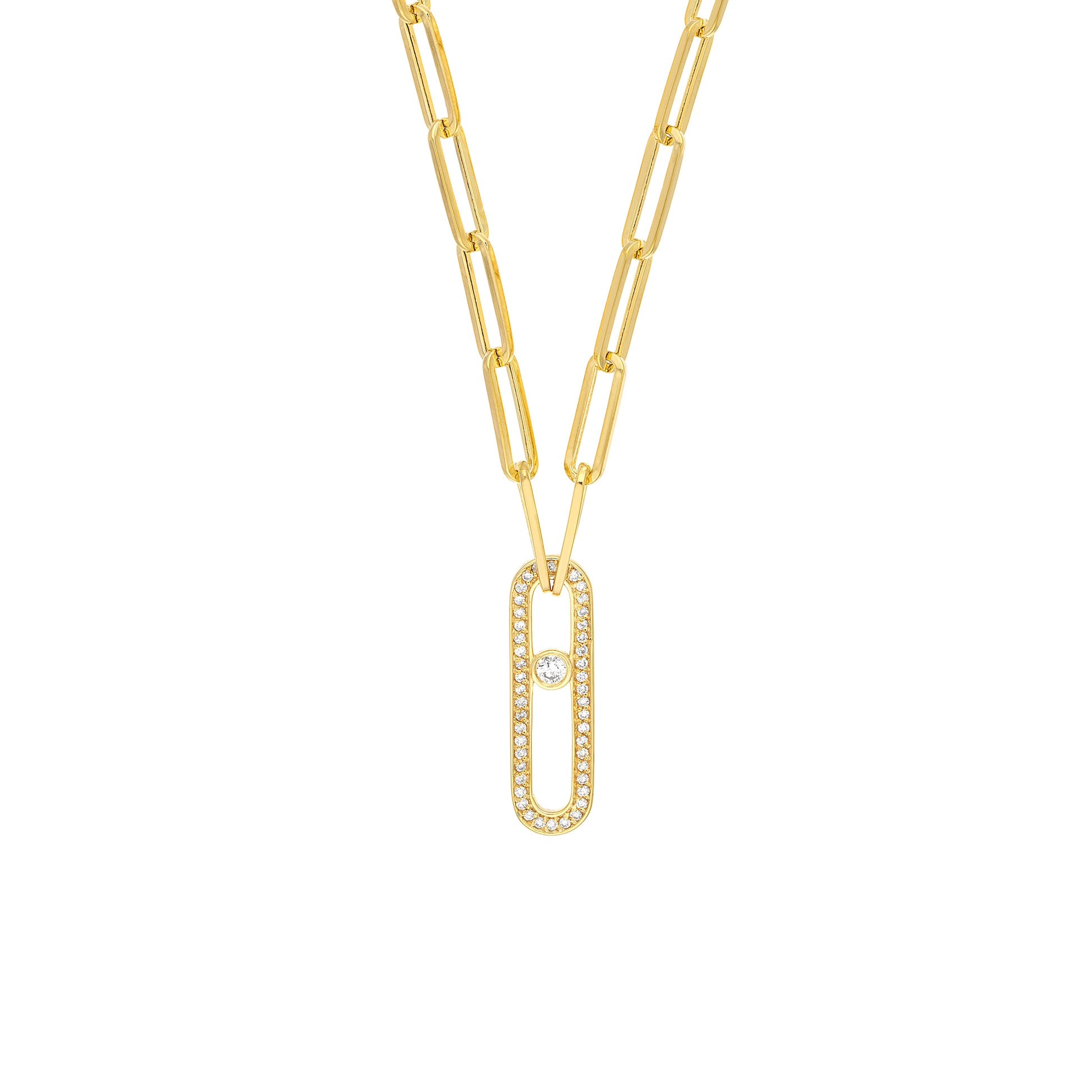 Diamond Pave Link Necklace