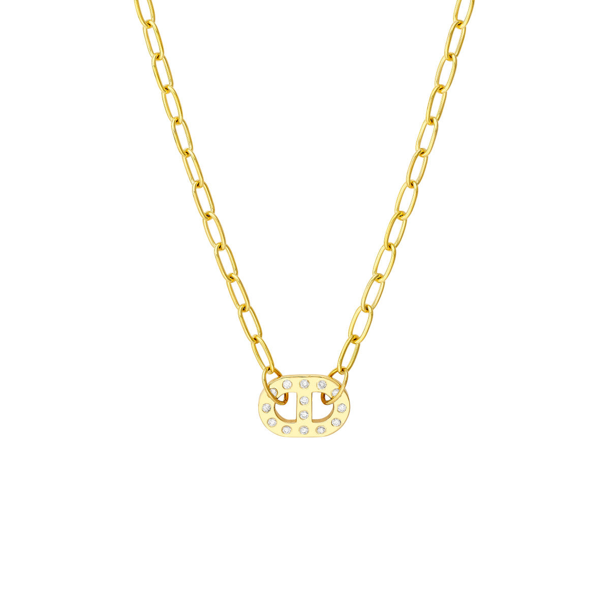 Diamond Mariner Paper Clip Necklace