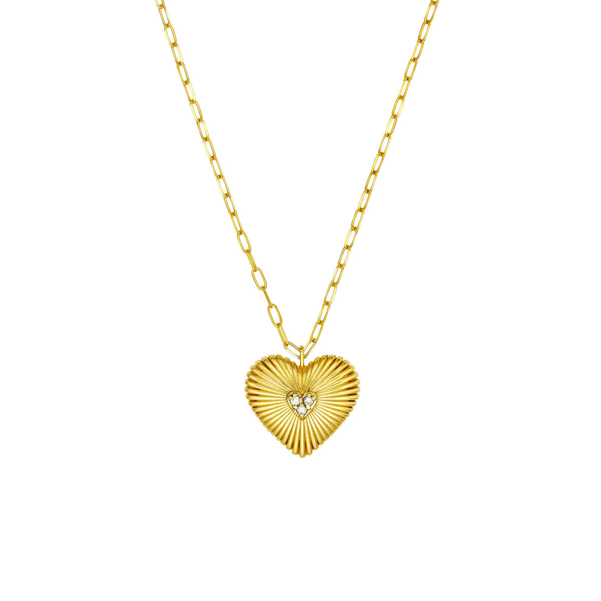 Gold Diamond Heart Necklace