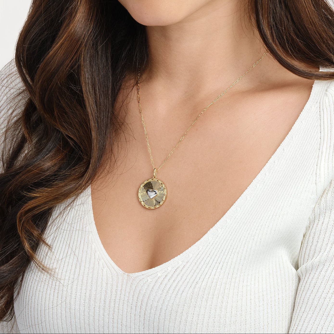 Fluted Heart Pendant