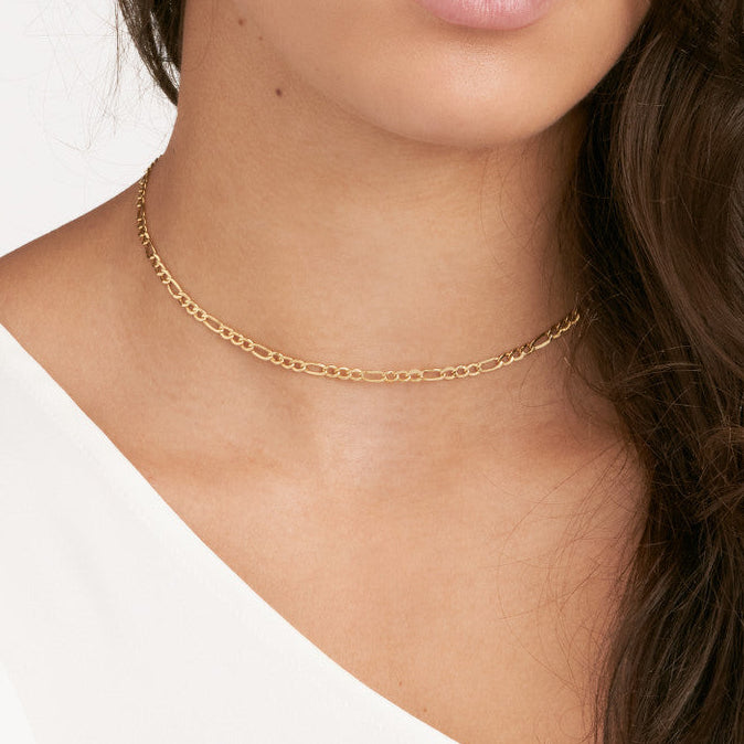 Gold Figaro Chain Necklace