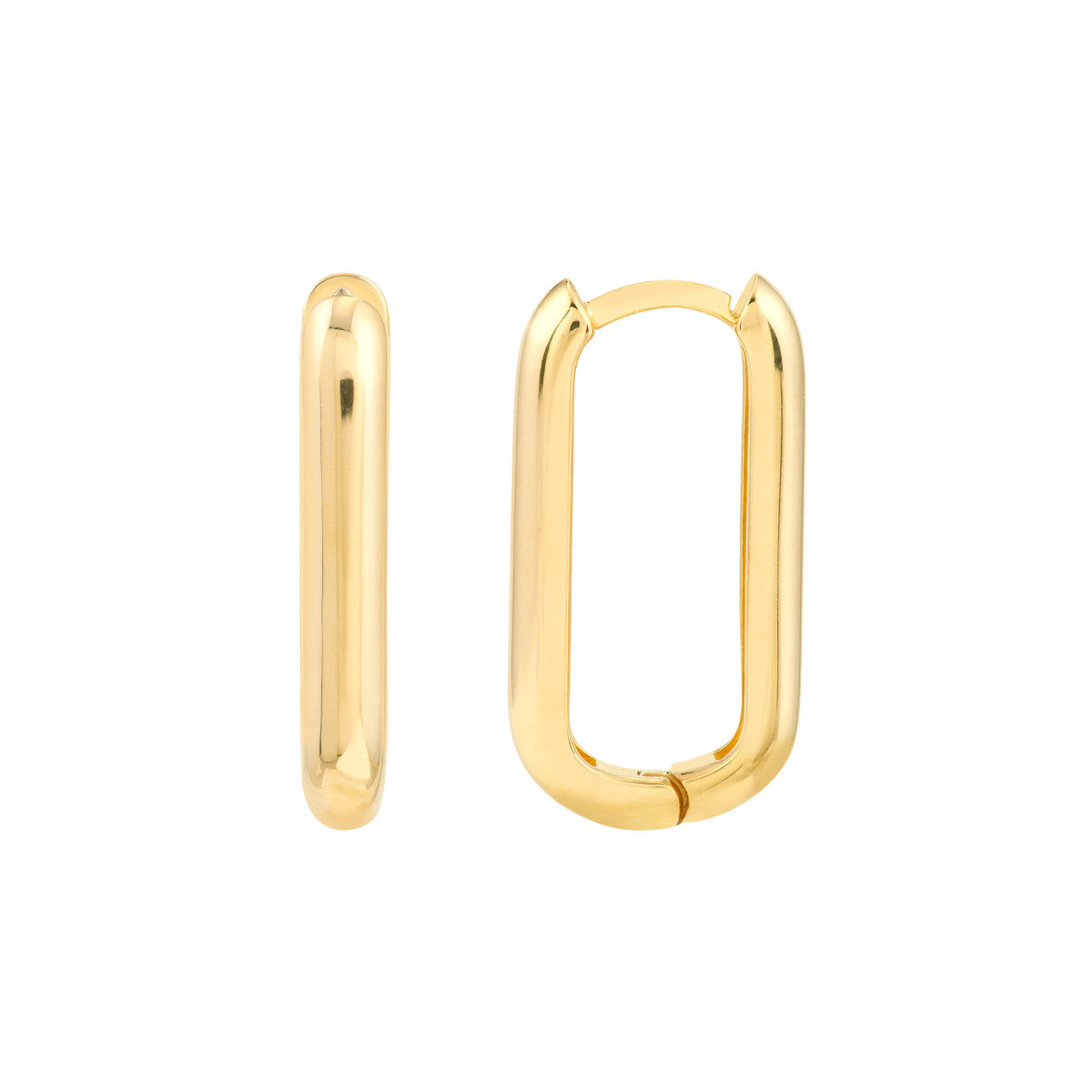 Oblong Polished Hoops