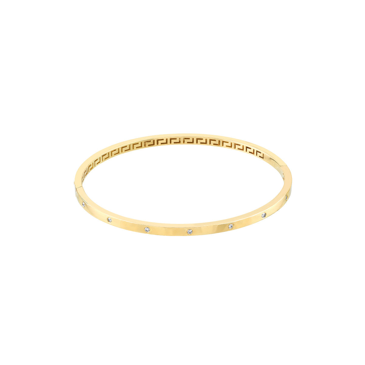 Gold Diamond Tube Bangle