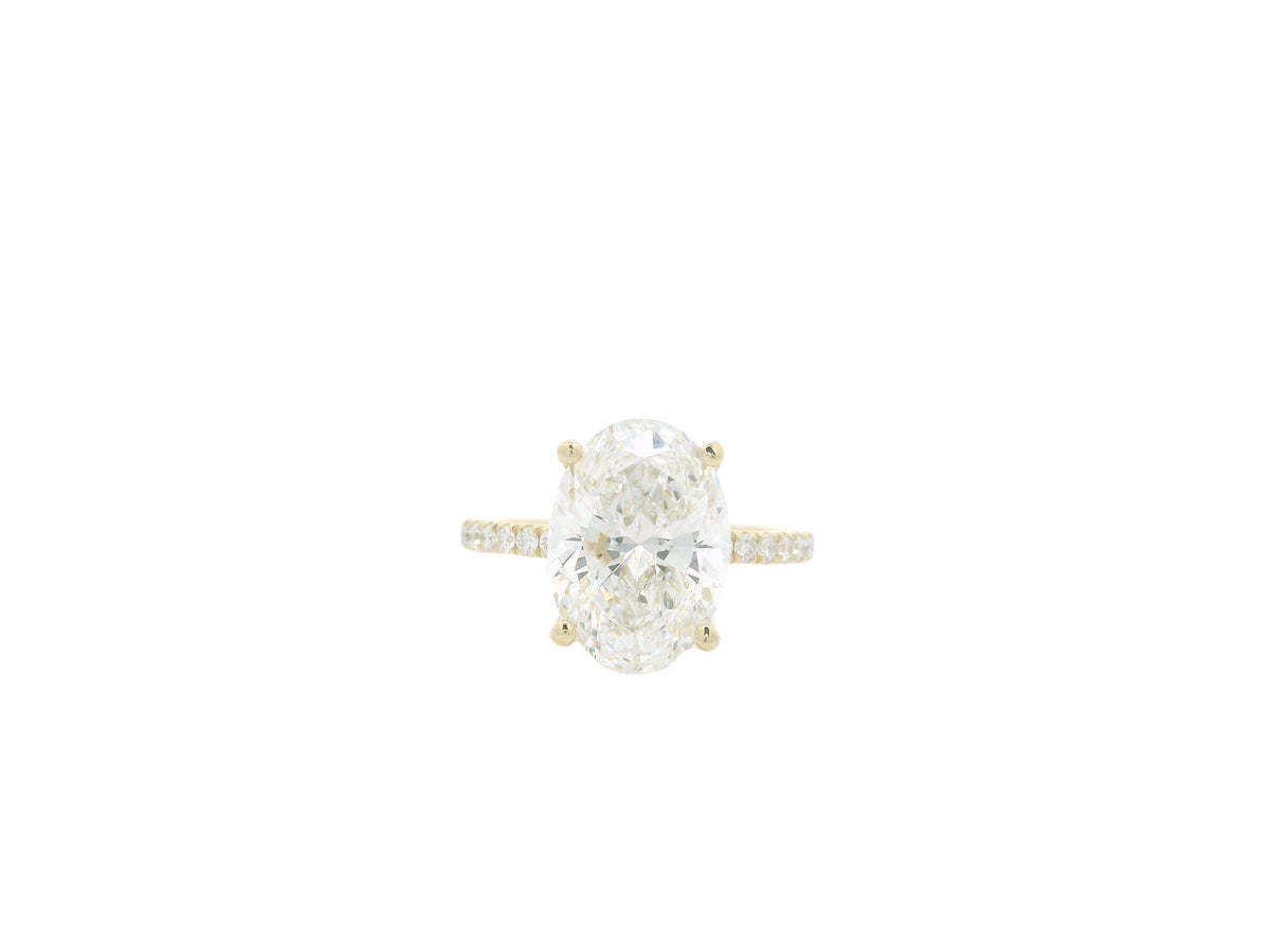4.5 Carat Oval Cut with Pave Band Engagement Ring