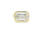 8 Carat East to West Bezel Set Emerald Cut Engagement Ring