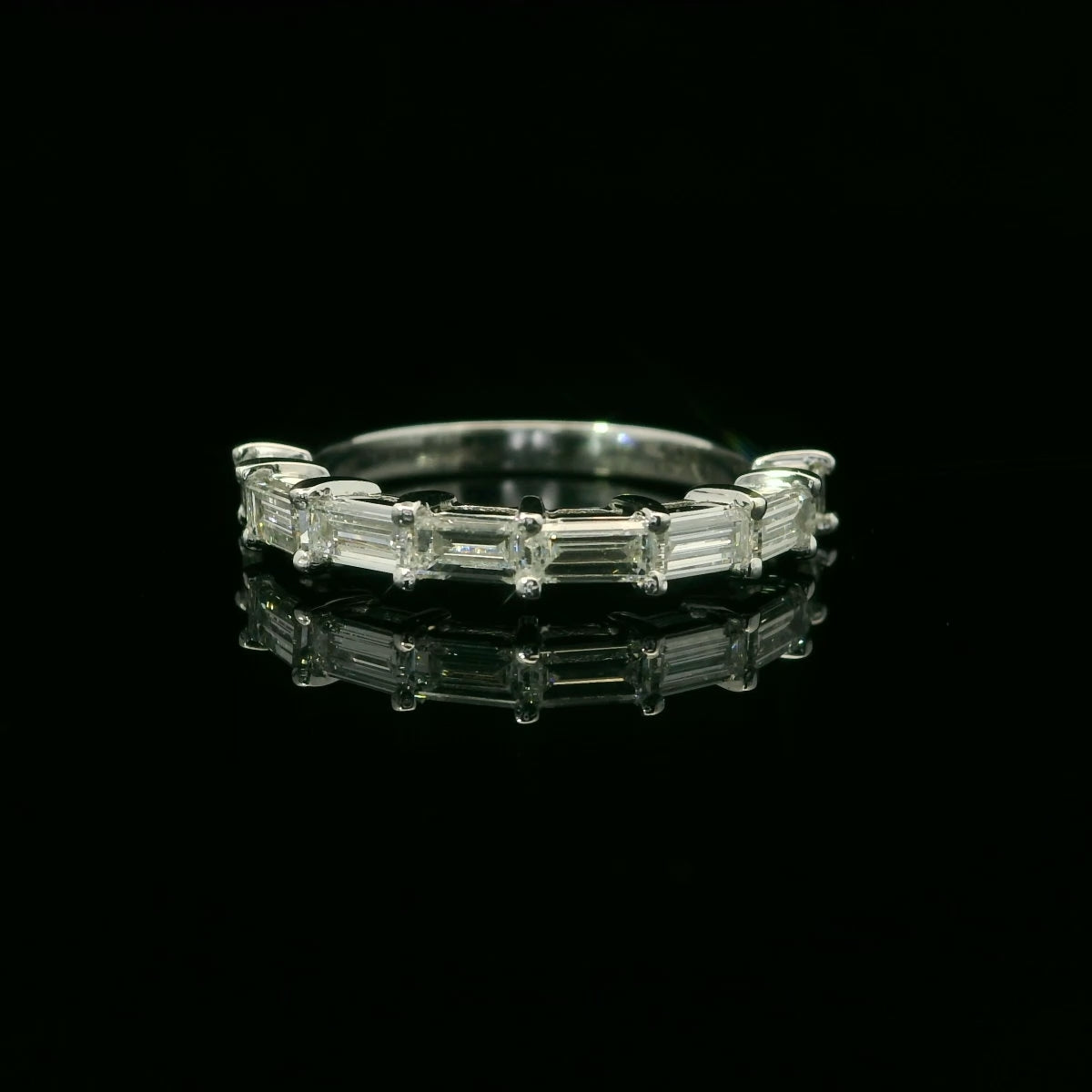 Baguette Half Eternity Band