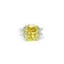 12 Carat Cushion Cut with Trapezoid Sidestones Engagement Ring