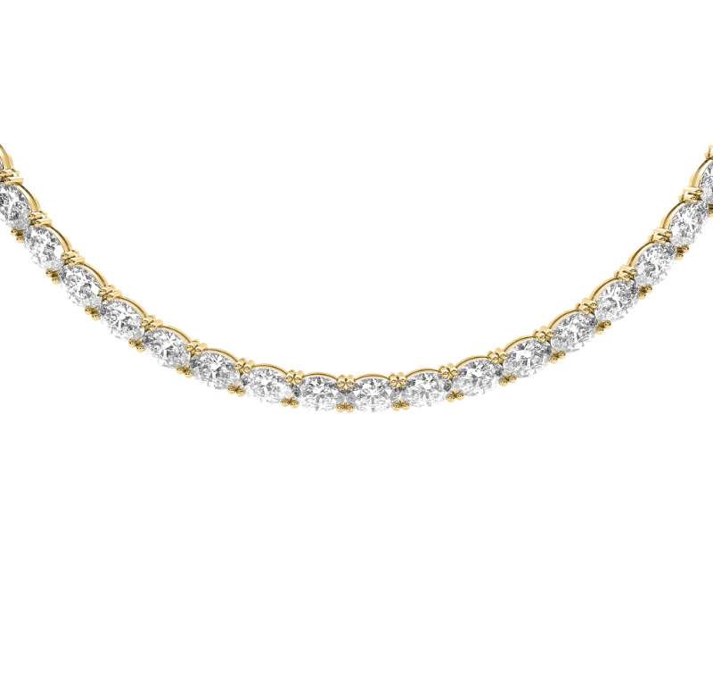 Oval Diamond Tennis Necklace