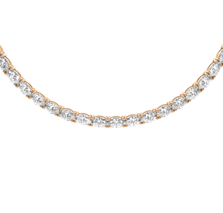 Oval Diamond Tennis Necklace
