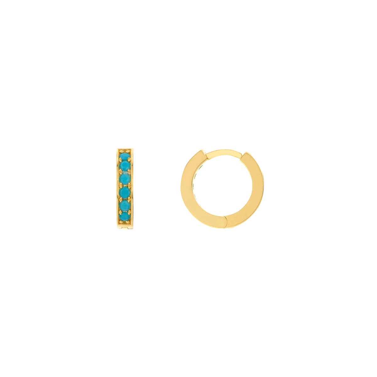 Turquoise Huggie Earrings