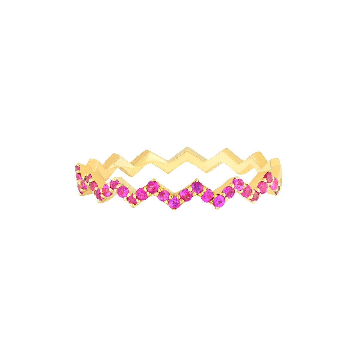 Gold and Ruby Zig Zag Ring