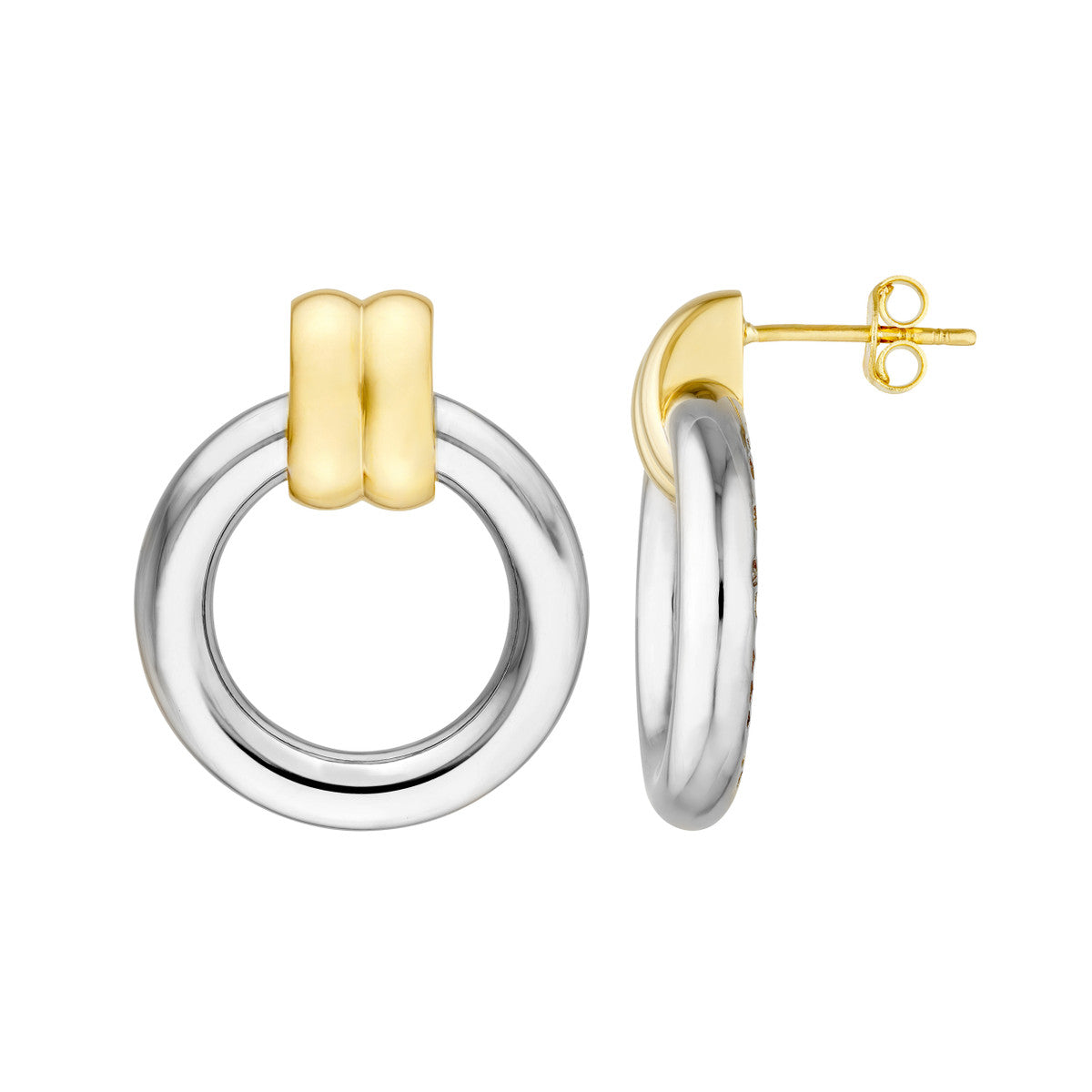 Two Tone Hoop Earrings