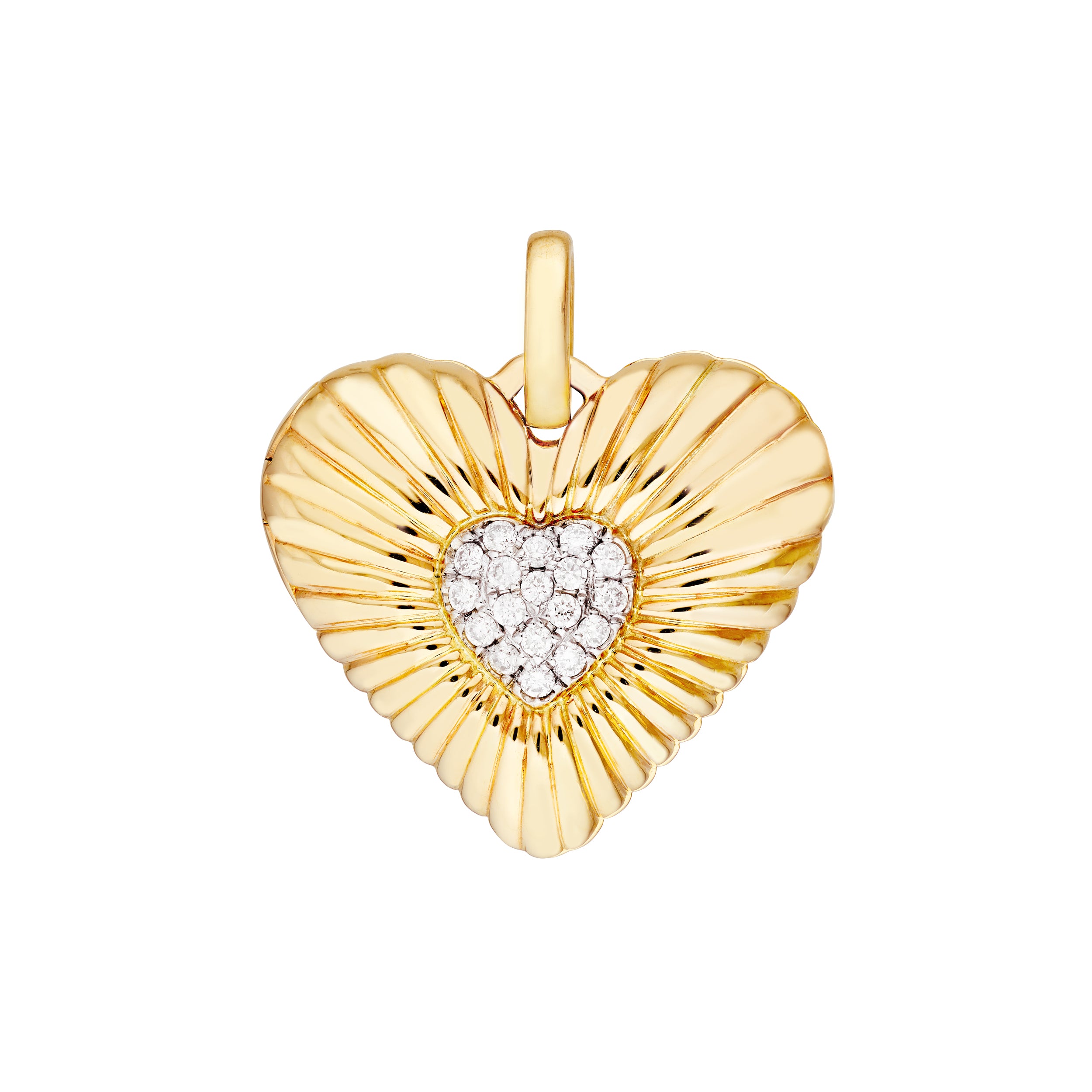 Fluted Heart Locket