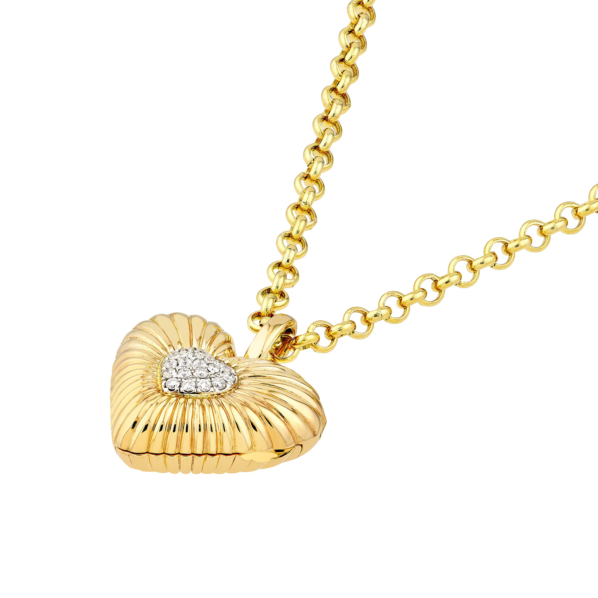 Fluted Heart Locket