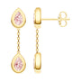 Pear Pink Morganite Drop Earrings