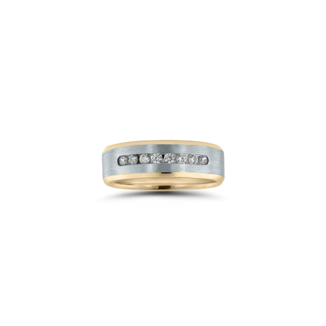 Men's Two Tone Channel Set Band