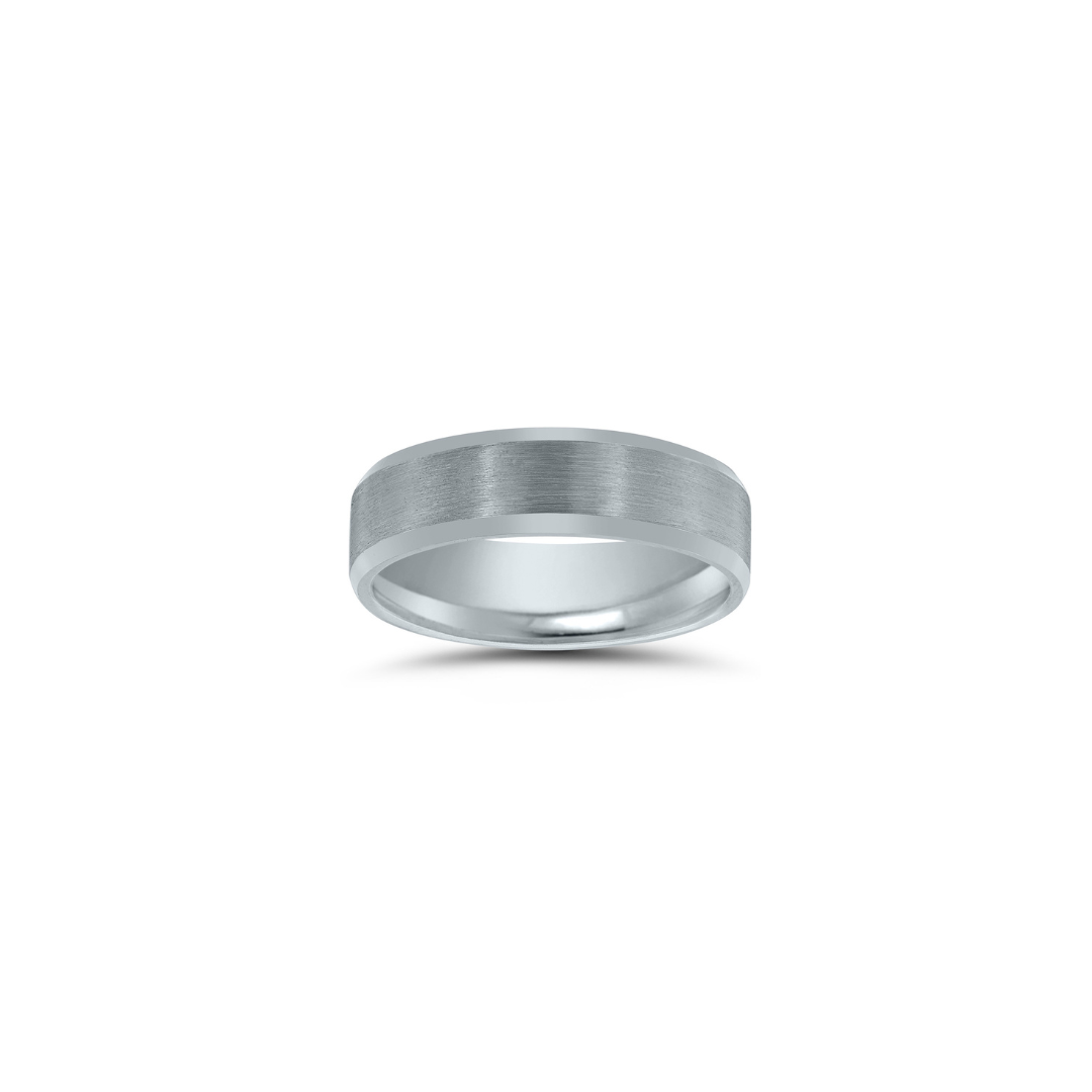 Men's Satin Center/Brushed Beveled Edge Band