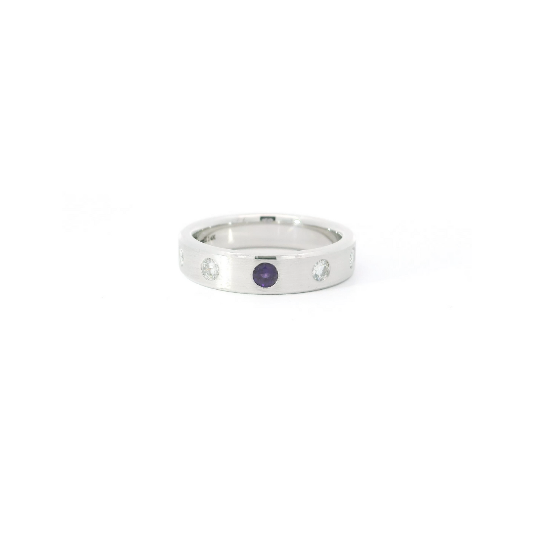 Men's 6MM Amethyst Center Band