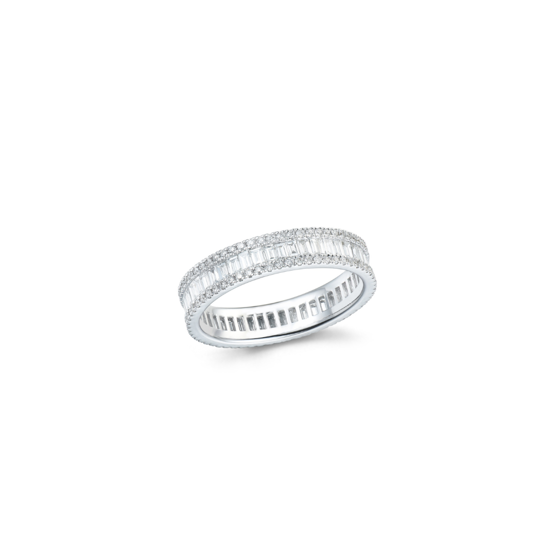 Baguette and Round Diamond Full Eternity Band