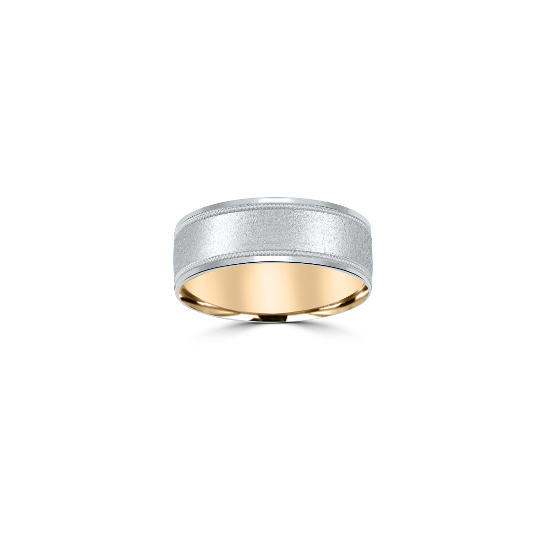 Men's Two Tone Inside Out Wedding Band