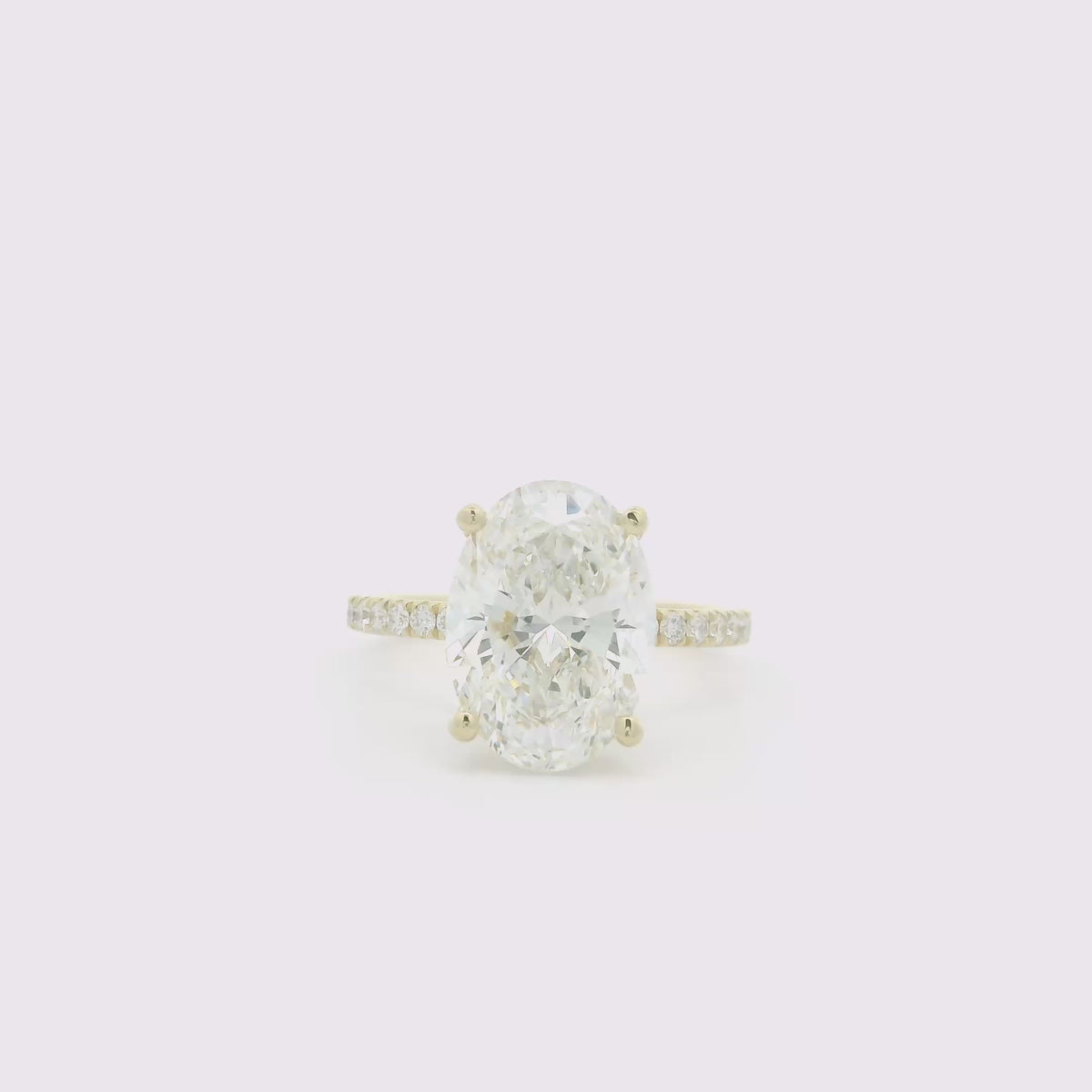 4.5 Carat Oval Cut with Pave Band Engagement Ring