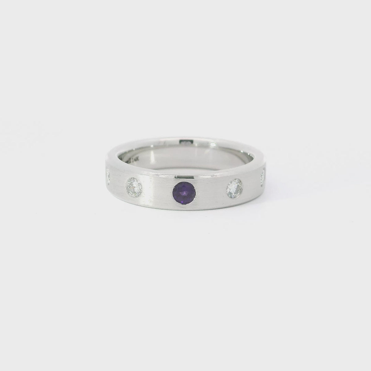Men's 6MM Amethyst Center Band