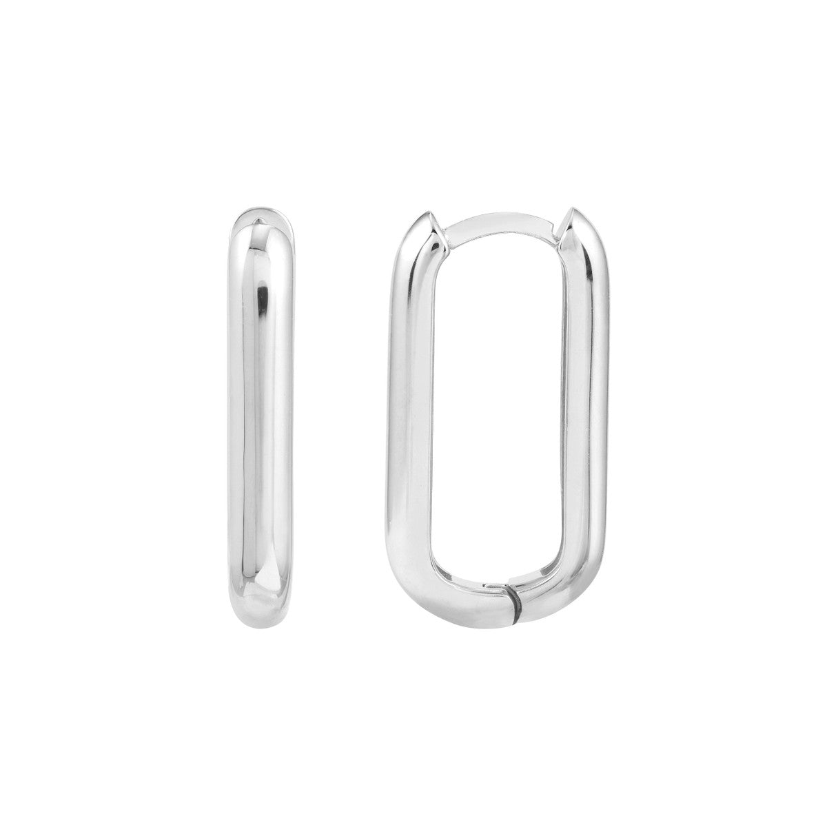 Oblong Polished Hoops